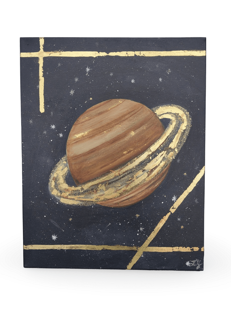 Saturn - ръчно рисувана картина от Артист